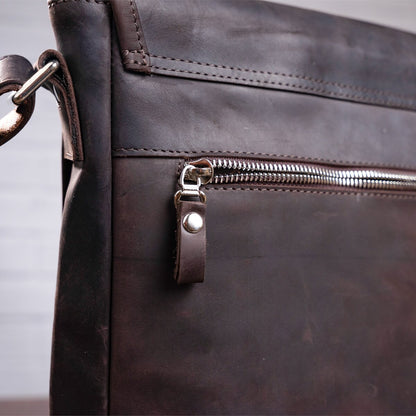Men's Vintage Leather Bag SHVIGEL 11129 Brown Natural Leather Material