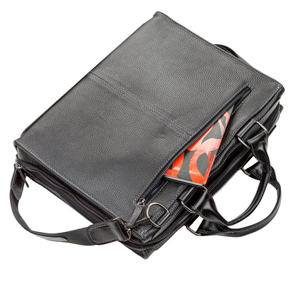 Men's Leather Bag SHVIGEL 11116 Black High-Quality Natural Leather from Ukraine