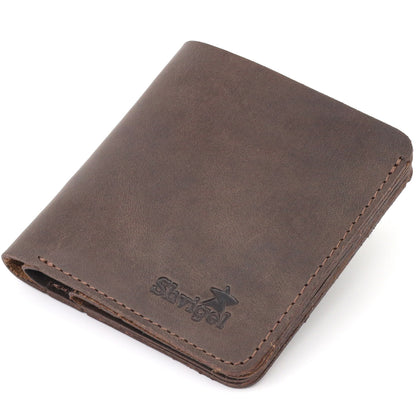 Vintage Leather Wallet SHVIGEL 16601 Brown Natural Leather Handmade Design