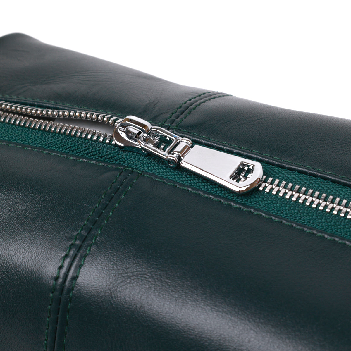 Universal Cosmetic Bag SHVIGEL 16405 Green Natural Leather Practical Design