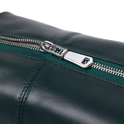 Universal Cosmetic Bag SHVIGEL 16405 Green Natural Leather Practical Design