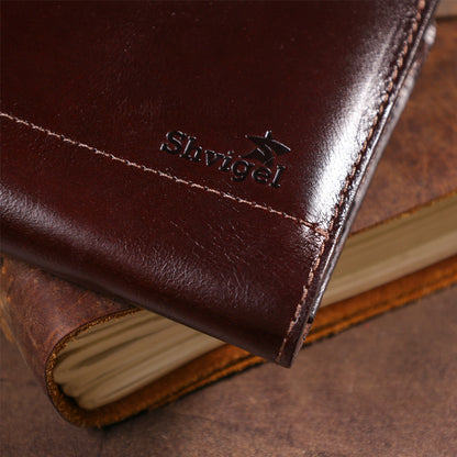 Men's Leather Clutch SHVIGEL 16184 Brown | Premium Natural Leather Design