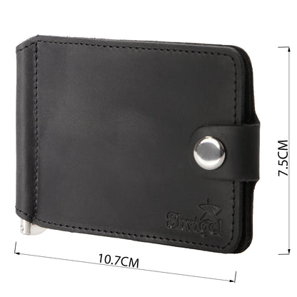 Vintage Leather Money Clip SHVIGEL 13787 Black Genuine Leather Ukraine