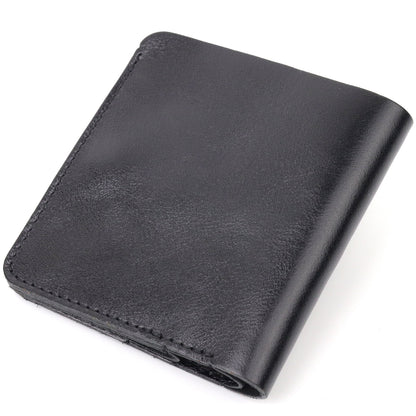 Men's Small Leather Wallet SHVIGEL 16606 Black Genuine Leather Quality Craftsmanship