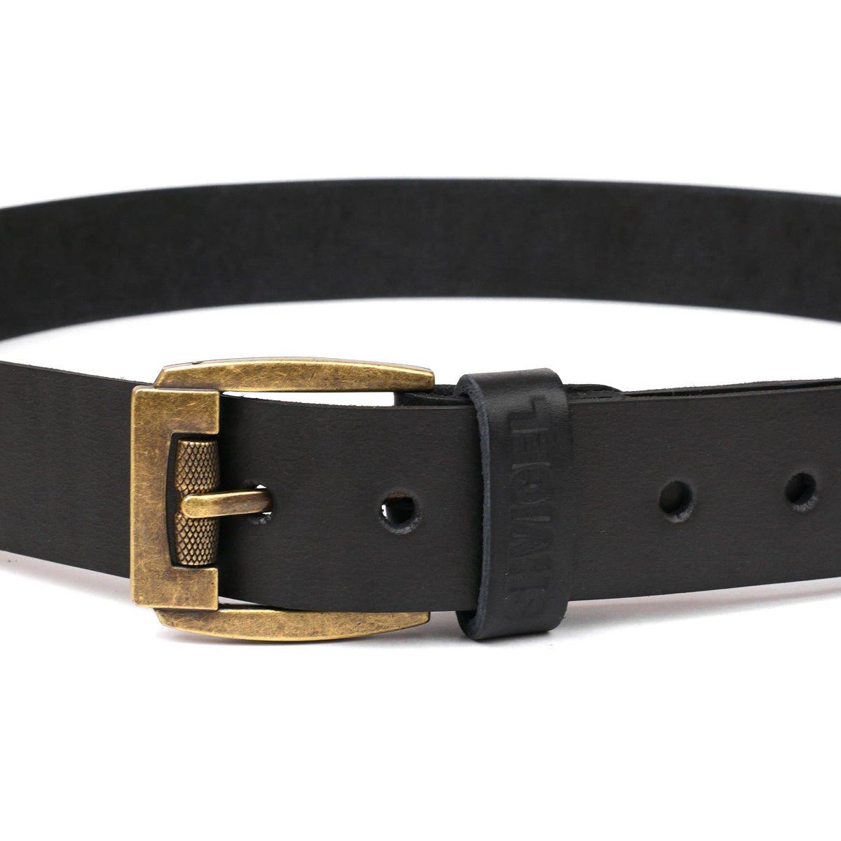 Leather Belt SHVIGEL 00001 Black Genuine Leather Made in Ukraine