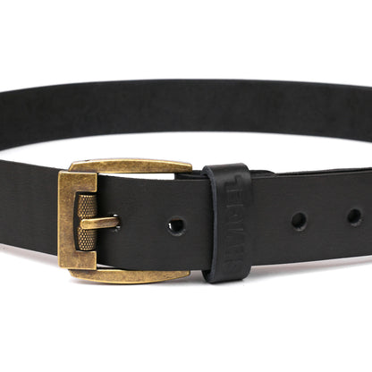 Leather Belt SHVIGEL 00001 Black Genuine Leather Made in Ukraine