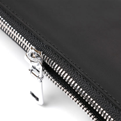 Leather Clutch SHVIGEL 16191 Matte Black Genuine Leather Made in Ukraine