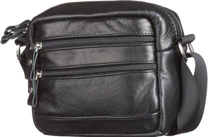 Men's Leather Bag SHVIGEL 15213 Black Genuine Leather Handmade from Ukraine