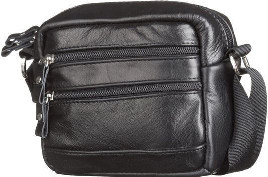 Men's Leather Bag SHVIGEL 15213 Black Genuine Leather Handmade from Ukraine