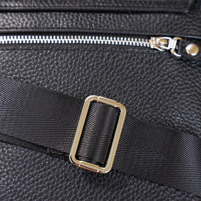 Black Messenger Bag SHVIGEL 00964 | Genuine Leather | Made in Ukraine