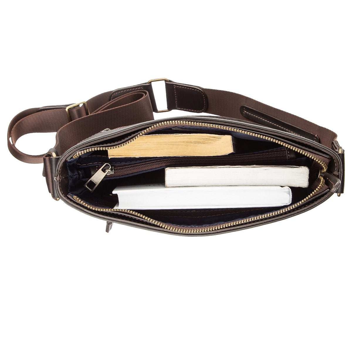 Men's Multifunctional Bag SHVIGEL 11178 Brown Smooth Leather - Natural Leather Quality
