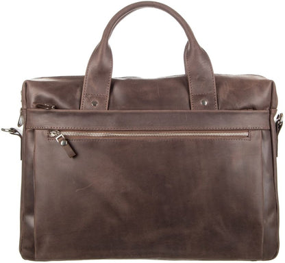 Laptop Bag SHVIGEL 11026 Brown Natural Leather - Ukrainian Craftsmanship