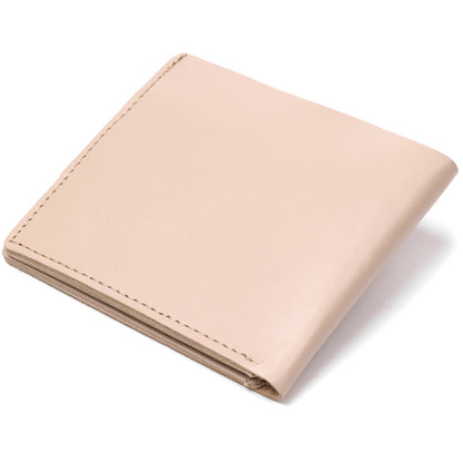 Stylish Leather Wallet SHVIGEL 16447 Beige Natural Leather Made in Ukraine