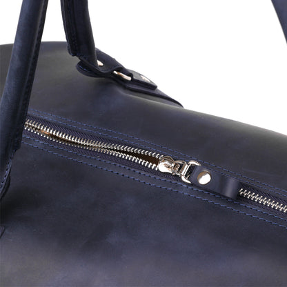 Travel Bag SHVIGEL 11127 Blue Natural Leather Ukrainian Craftsmanship