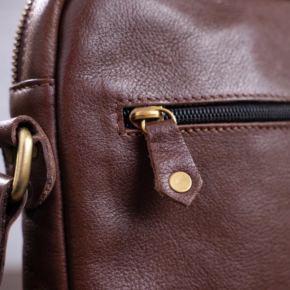Men's Leather Bag SHVIGEL 19112 Brown Natural Leather Stylish Design