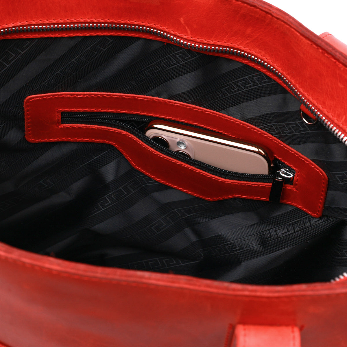 Vintage Bright Red Leather Bag by SHVIGEL 16348 – Made in Ukraine, Genuine Leather