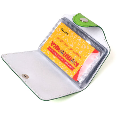 Leather Business Card Holder SHVIGEL 00105 Brown Genuine Leather for Business Cards