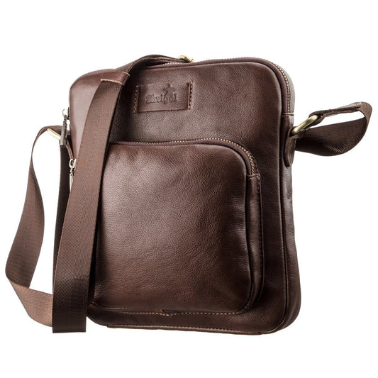 Men's Leather Bag SHVIGEL 19112 Brown Natural Leather Stylish Design