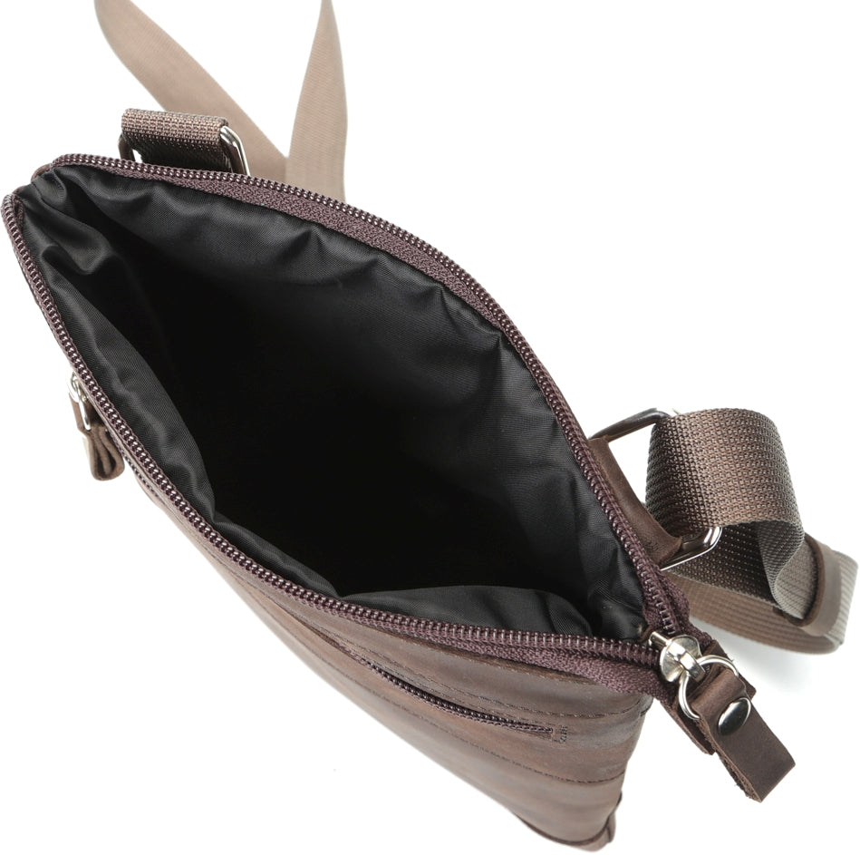 Leather Bag SHVIGEL 11018 Brown, Genuine Leather, Made in Ukraine, Stylish Design