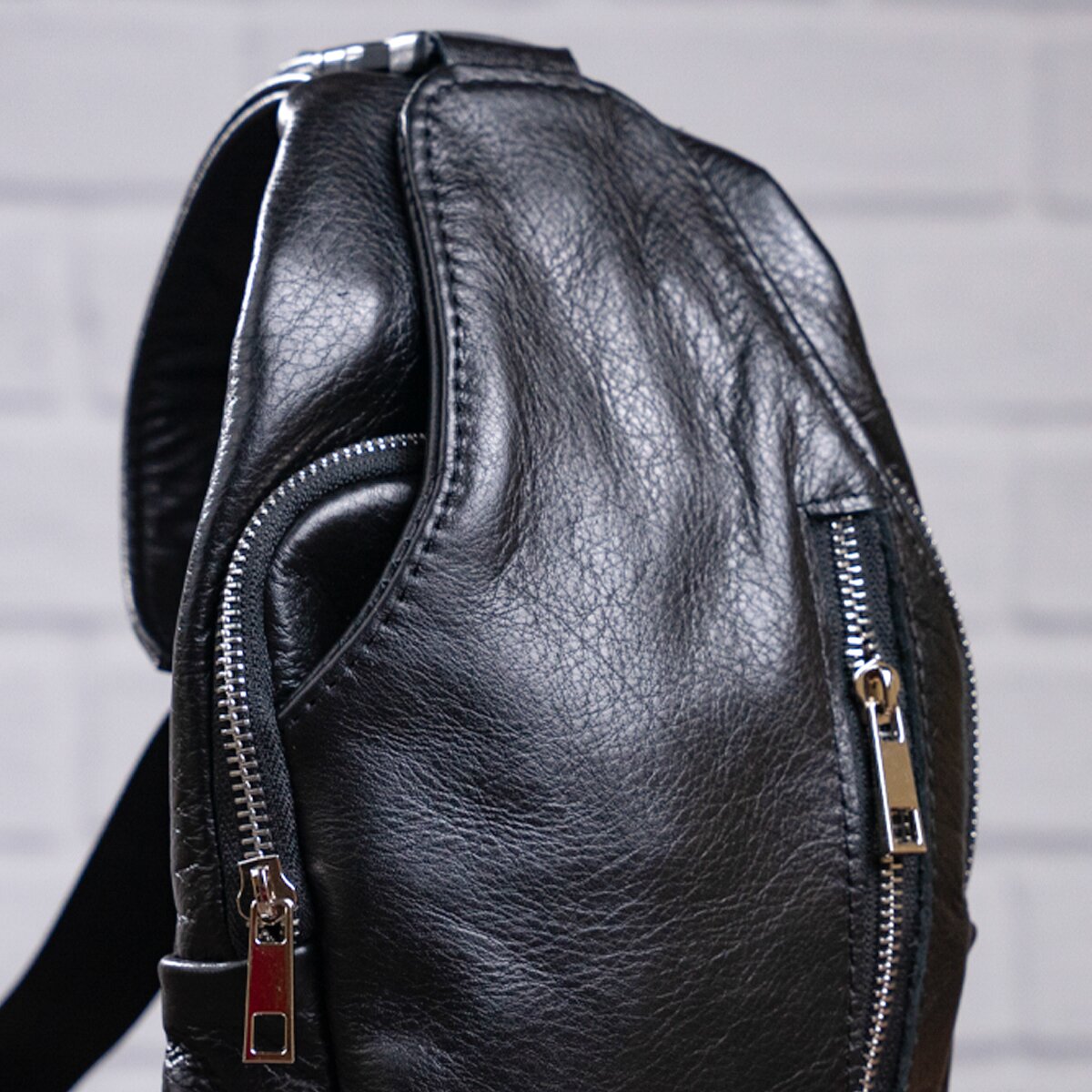 Men's Leather Bag SHVIGEL 13903 Black Genuine Leather Made in Ukraine