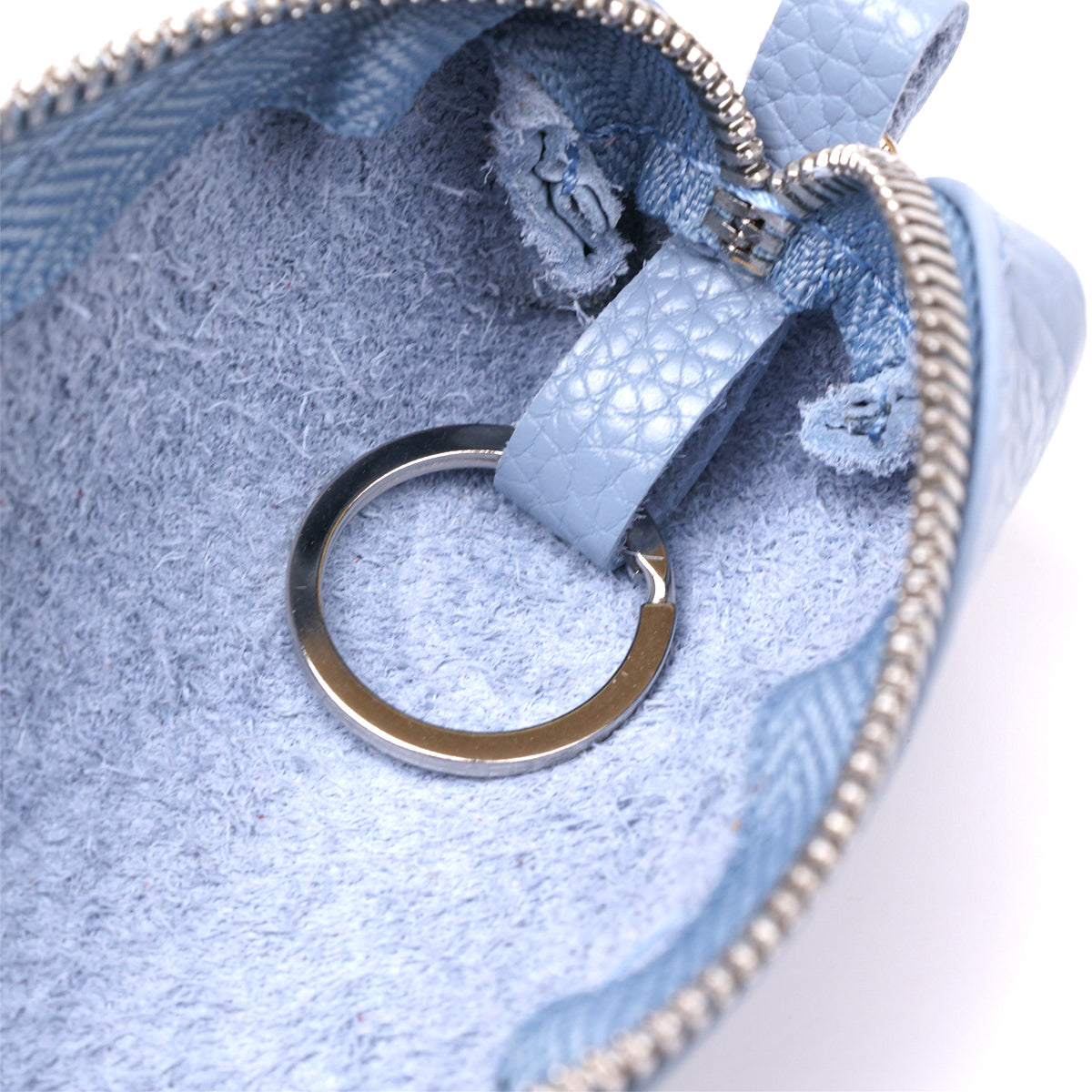 High-Quality Leather Key Holder SHVIGEL 16542 Blue, Natural Leather, Made in Ukraine