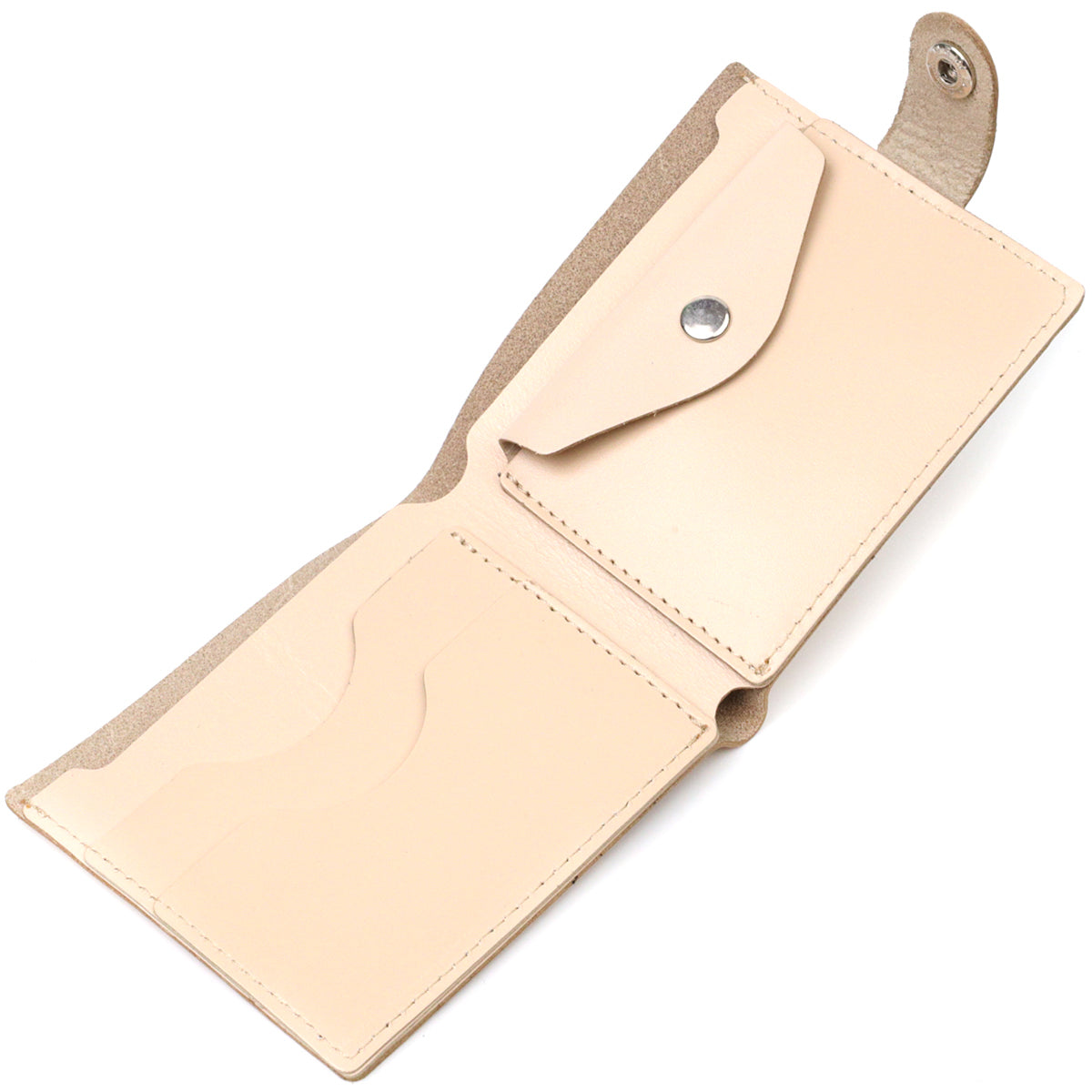 Stylish Women's Leather Wallet with Coin Pocket SHVIGEL 16623 Milk Color Natural Leather