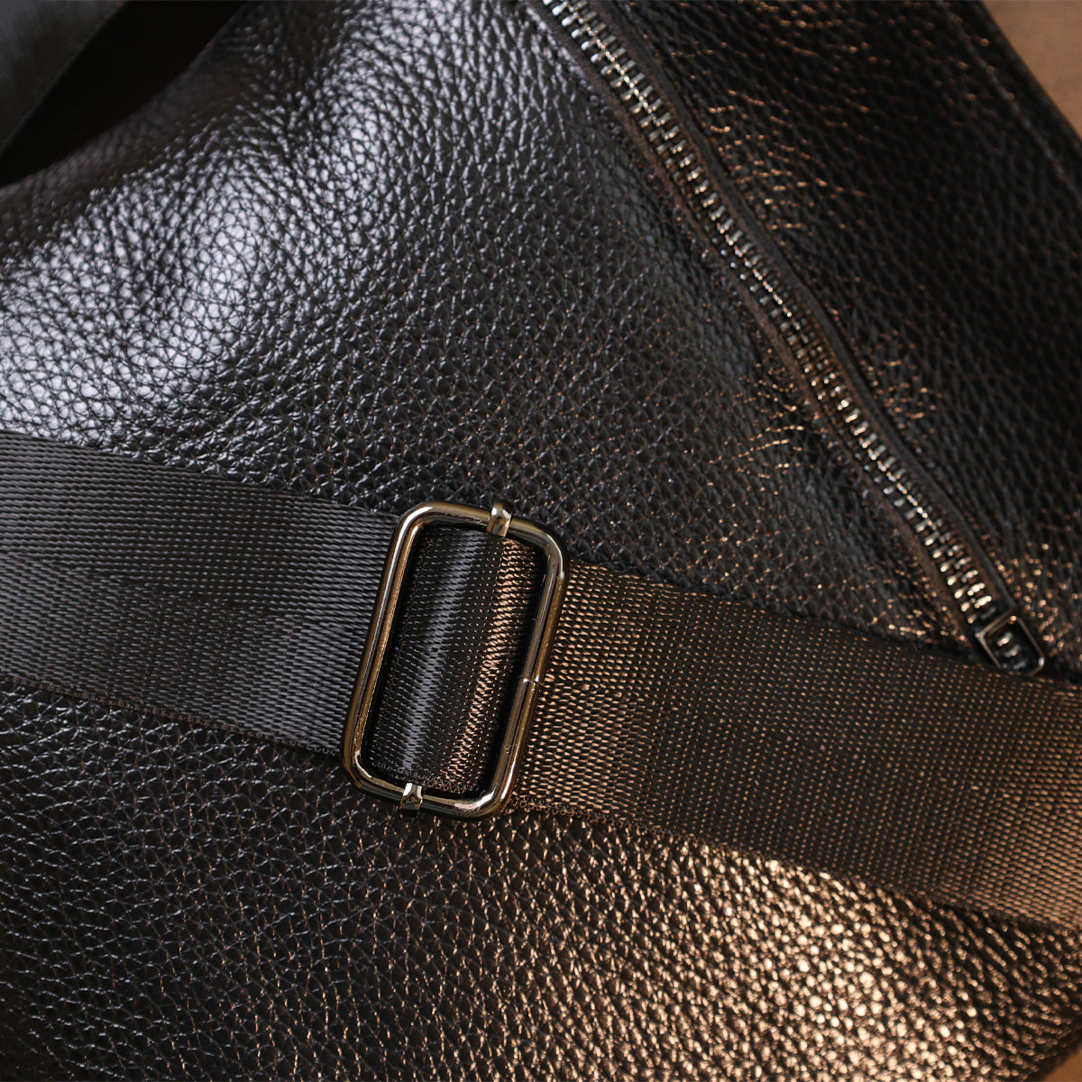 Stylish Leather Shoulder Bag for Men by SHVIGEL 11604 in Black, Made of Natural Leather