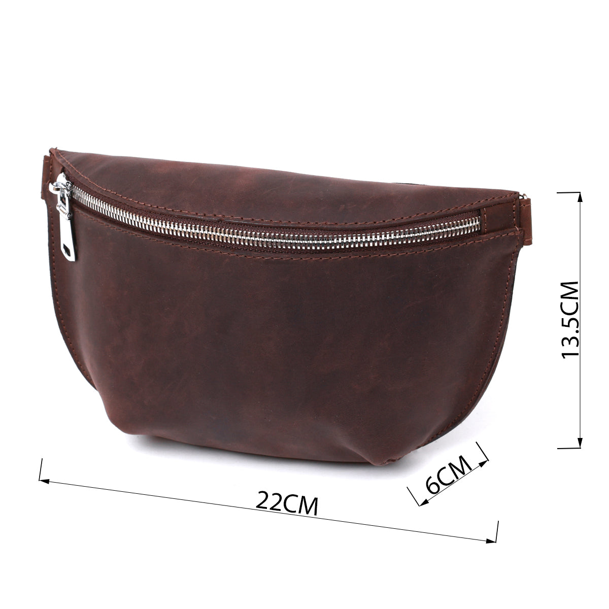 Matte Women's Belt Bag SHVIGEL 16395 Brown Genuine Leather Durable Design