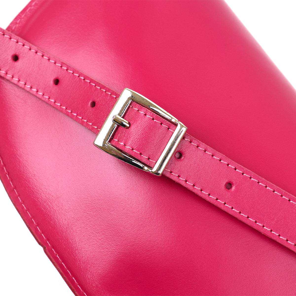Stylish Women's Leather Banana Bag SHVIGEL 16392 Raspberry Color Premium Quality
