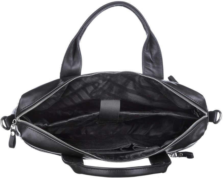 Laptop Bag SHVIGEL 11036 Black Genuine Leather Suitable for Daily Use