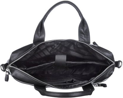 Laptop Bag SHVIGEL 11036 Black Genuine Leather Suitable for Daily Use