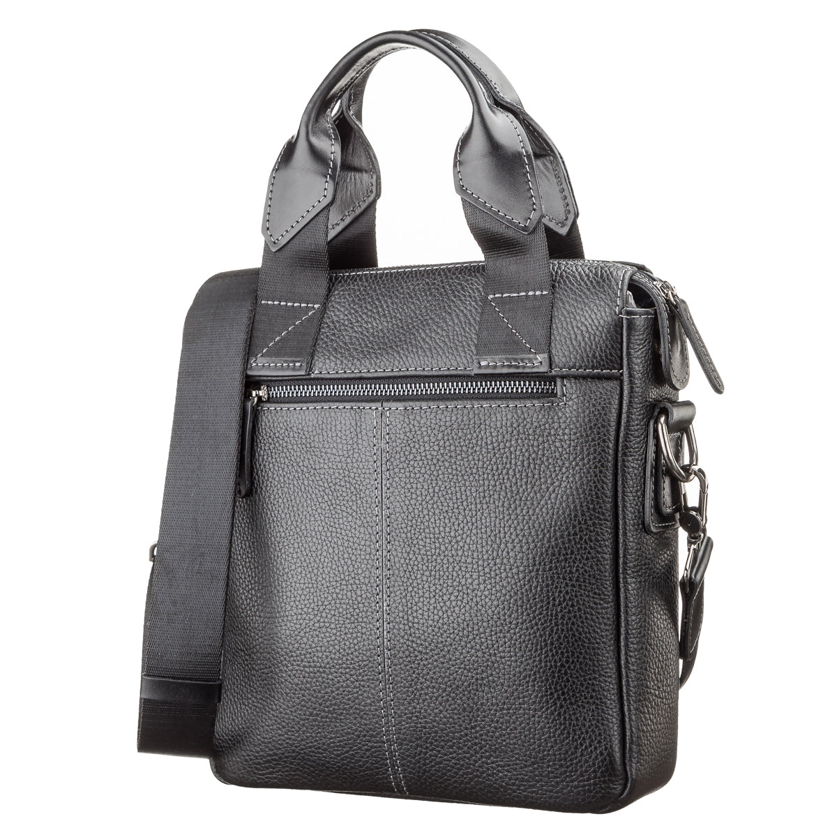 Men's Genuine Leather Bag SHVIGEL 11121 Black - Natural Leather, Ukrainian Craftsmanship