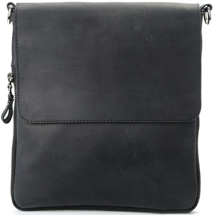 Vintage Leather Bag SHVIGEL 11017 Black Natural Leather Handmade in Ukraine