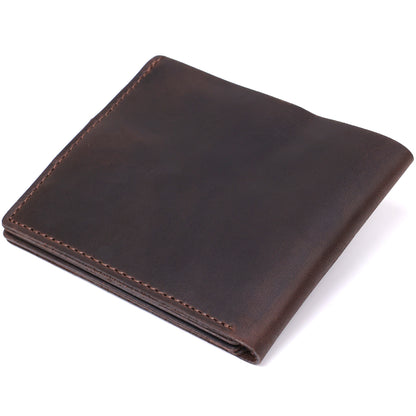 Matte Vintage Men's Wallet SHVIGEL 16454 Brown Genuine Leather Made in Ukraine