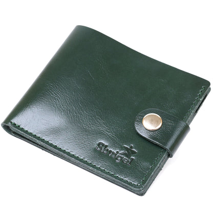 Universal Leather Wallet SHVIGEL 16462 Green Natural Leather Stylish Design