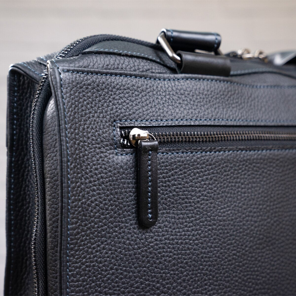 Men's Leather Bag SHVIGEL 11116 Black High-Quality Natural Leather from Ukraine