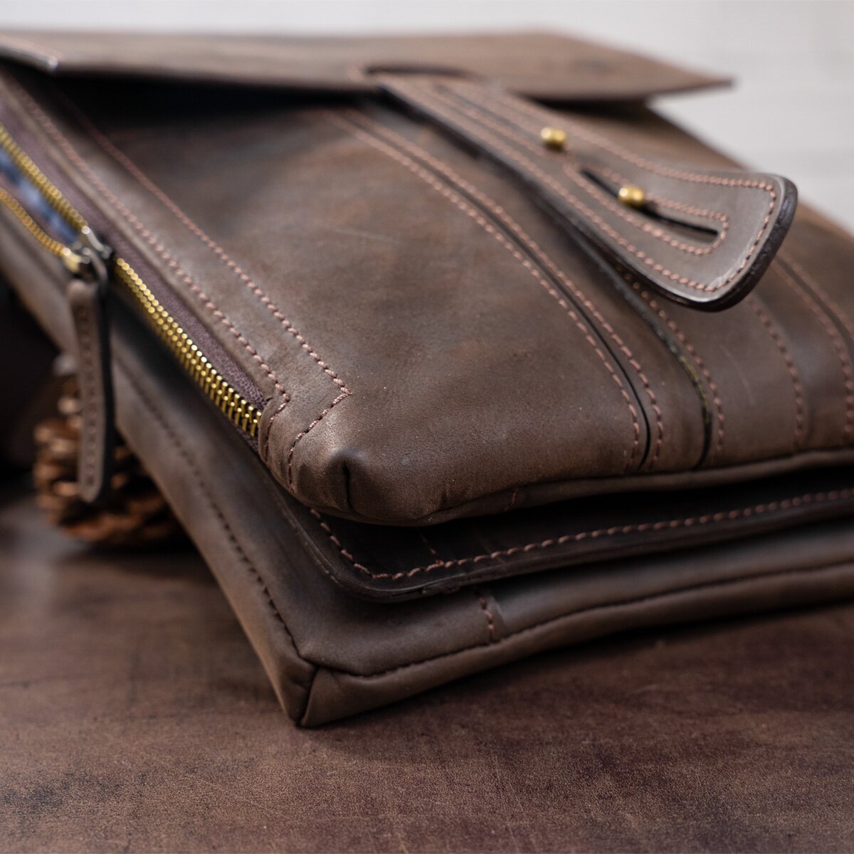 Men's Leather Bag SHVIGEL 11104 Brown Genuine Leather, Stylish and Durable Design