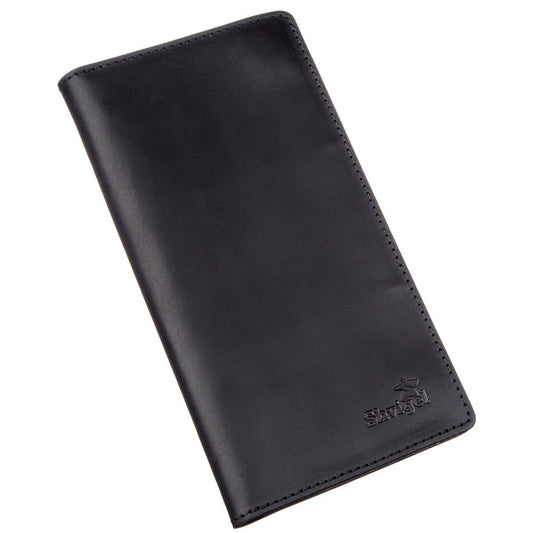 Men's Vertical Wallet SHVIGEL 16200 Vintage Leather Black Natural Skin