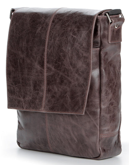 Leather Bag SHVIGEL 00796 Brown Natural Leather Handmade in Ukraine