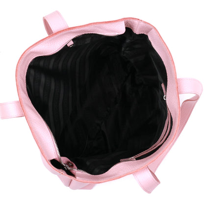 Spacious SHVIGEL Women's Leather Shopper Bag 16356 Pink Made in Ukraine