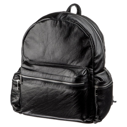 Leather Backpack SHVIGEL 11260 Black Natural Leather, Ukrainian Craftsmanship