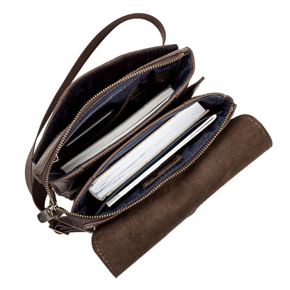 Men's Leather Bag SHVIGEL 11104 Brown Genuine Leather, Stylish and Durable Design