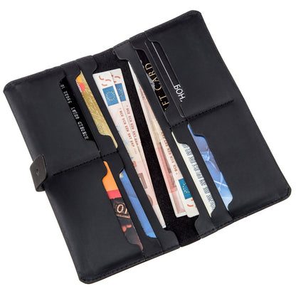 Men's Wallet SHVIGEL 16209 Vintage Black Leather, Natural Leather Material, Ukraine