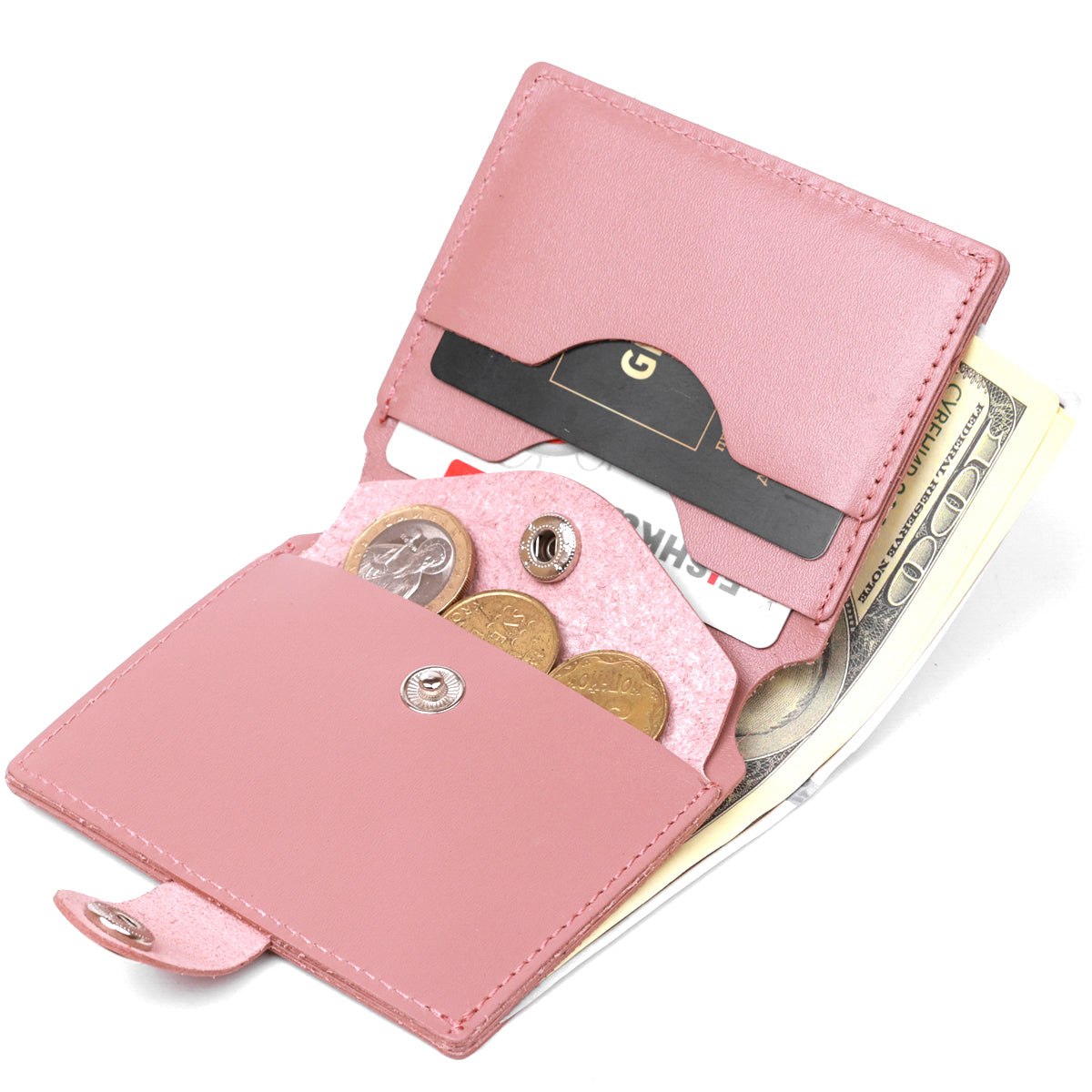 Compact Women's Wallet SHVIGEL 16488 Genuine Leather Pink with Stylish Design