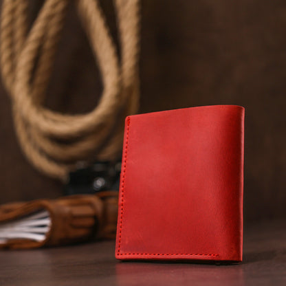 Modern Women's Wallet SHVIGEL 16497 Red Genuine Leather Handmade from Ukraine