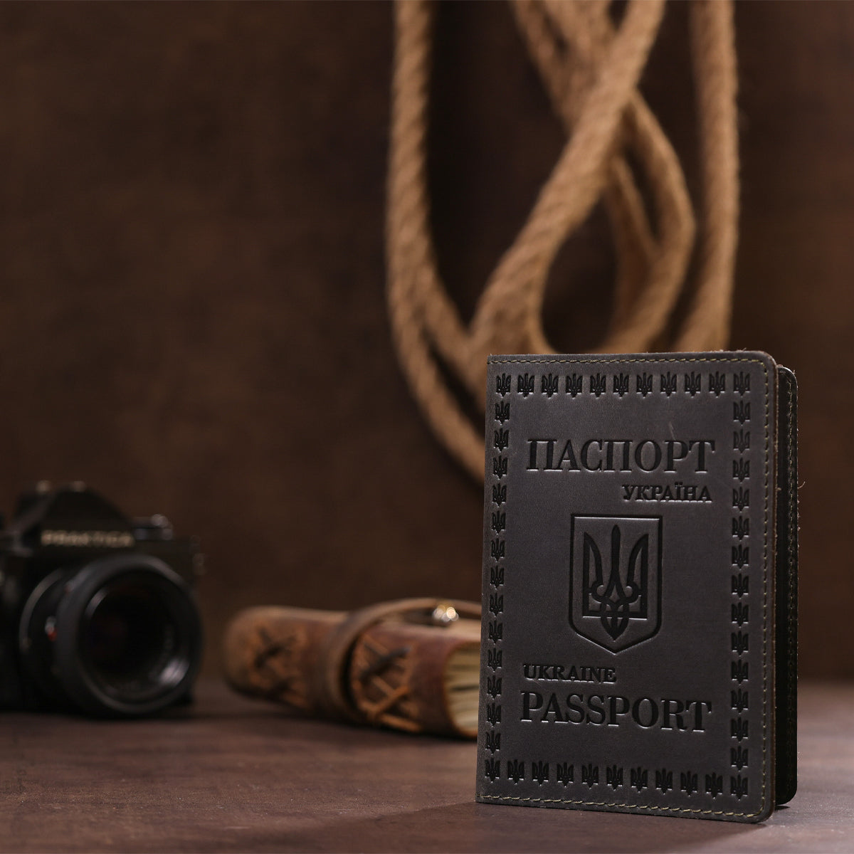 Leather Passport Cover SHVIGEL 16132 European Quality Grey Genuine Leather