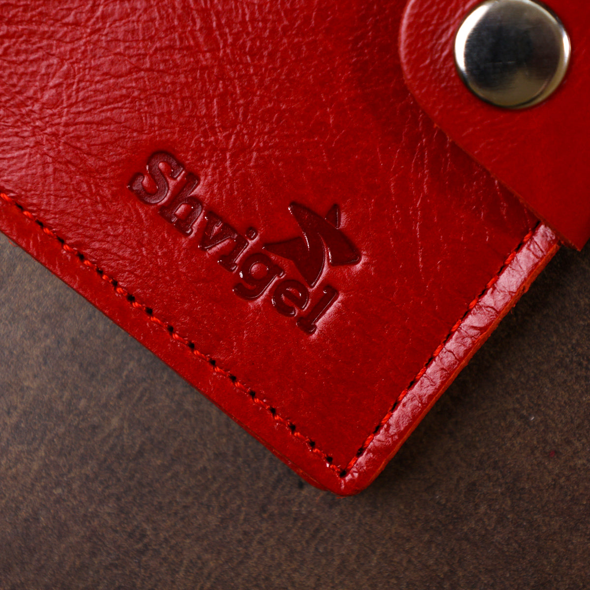Women's Leather Wallet SHVIGEL 16482 Red Genuine Leather Durable Design