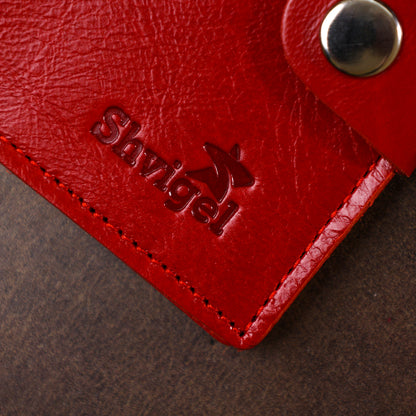 Women's Leather Wallet SHVIGEL 16482 Red Genuine Leather Durable Design