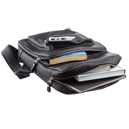 Leather Backpack SHVIGEL 11185 Black Crafted from Genuine Leather, Ukraine Made