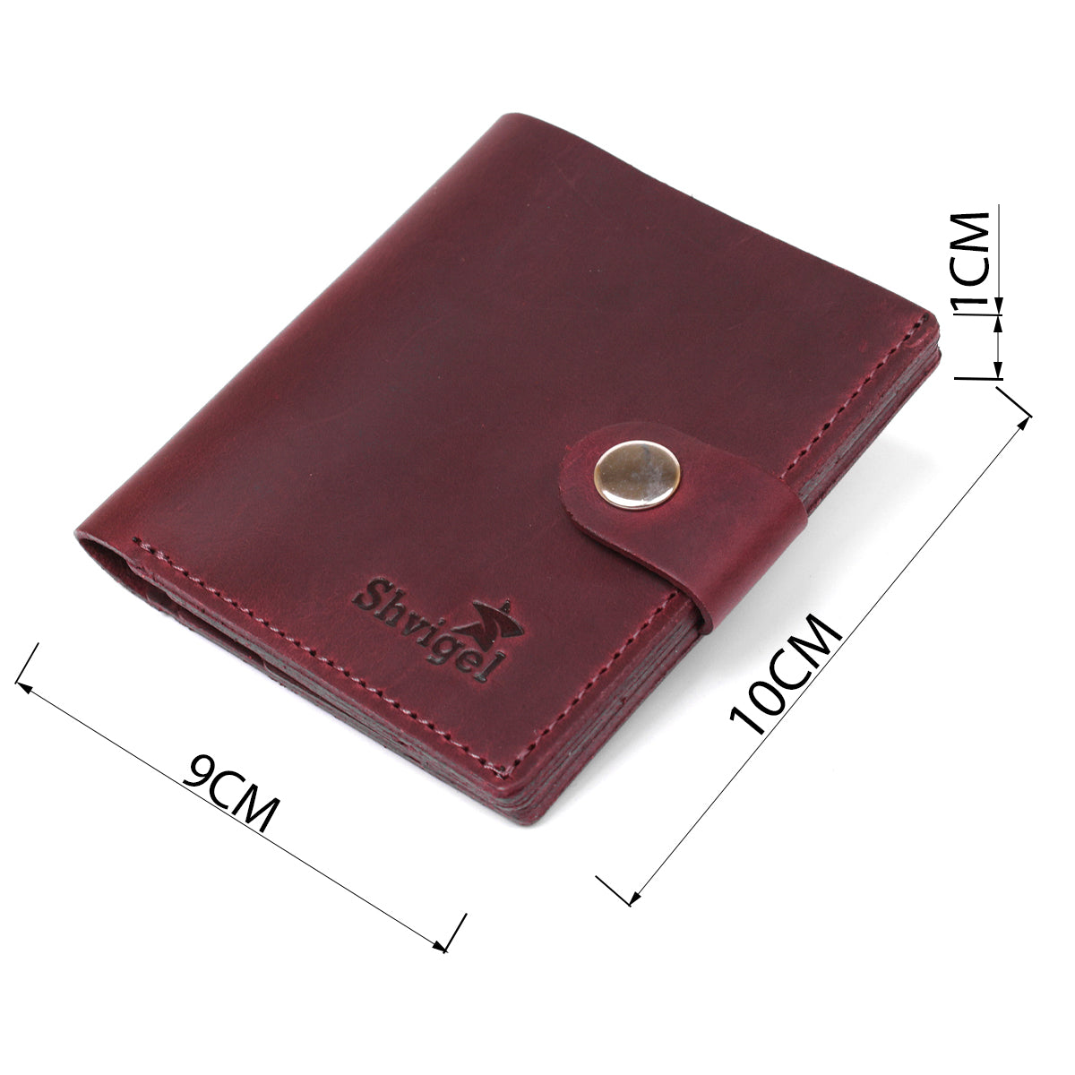 Fashionable Vintage Women's Wallet SHVIGEL 16499 Burgundy Natural Leather